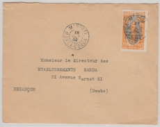 Frz. Congo / Equatorial Afrika, 1932, 50 Ct. EF auf Auslandsbrief von M´vouti nach Besancon (Fr.)