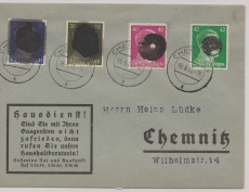SBZ, 1945, Sächsische Schwärzungen, OPD Chemnitz, Mi.- Nr.: AP A 795 I u.a. als MeF auf Ortsbrief innerhalb von Chemnitz