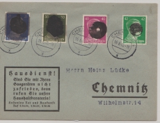 SBZ, 1945, Sächsische Schwärzungen, OPD Chemnitz, Mi.- Nr.: AP A 795 I u.a. als MeF auf Ortsbrief innerhalb von Chemnitz