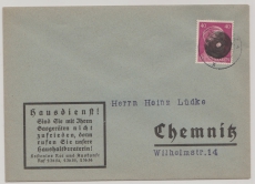 SBZ, 1945, Sächsische Schwärzungen, OPD Chemnitz, Mi.- Nr.: AP 795 I als EF auf Ortsbrief innerhalb von Chemnitz