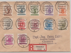 SBZ, West- Sachsen, 1946, Mi.- Nrn.: 138- 49, Einschreiben- Satzbrief innerhalb von Chemnitz