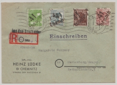 41 Chemnitz, 169, 170, 71 + A 179 X als MiF auf E.- Fernbrief (Aus dem Briefkasten!) von Chemnitz nach Marienberg