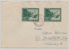 DDR, 1951, Mi.- Nr: 286 (2x) als MeF auf Fernbrief von Calau nach FF/M