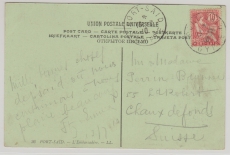 Ägypten / Franz. Post, Port Said, 1910, 10 Ct. (?) EF auf Auslands- Bilpostkarte von Port Said nach Chaux defonds (CH)