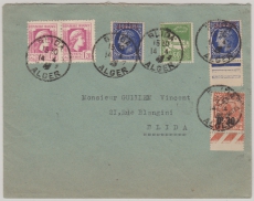 Franz. Algerien, 1947, 4,5 Fr. MiF auf Ortsbrief innerhalb von Blida