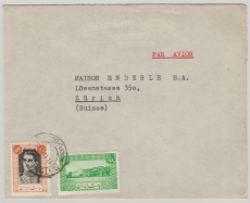 Iran / Persien, 1947 (?), 10,5 R. MiF auf Auslands- Luftpostbrief von Teheran nach Zürich (CH)