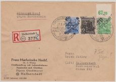 20 Halberstadt, 166IV, 178IV + 181IV (vom OR!) zusammen auf E.- Rückschein- Ortsbrief geprüft Ballschmidt BPP