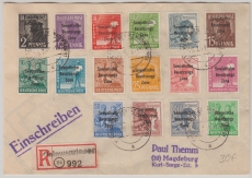 182- 97 (ohne 195), als MiF auf Satz- E.- Brief im Fernverkehr von Kleinwanzleben nach Magdeburg