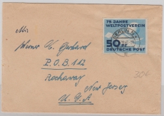 DDR, 1949, Mi.- Nr.: 242 als EF auf Auslandsbrief von Berlin nach New Jersey (USA)