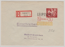 DDR, 1950, Mi.- Nr.: 260, in EF auf E.- Fernbrief (mit entspr. Debria- Sonderstempel), von Leipzig nach Burgstädt