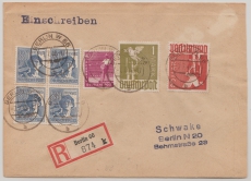 Berlin, Vorläufer, 1948, interessante MiF aus Zehnfachfrankatur Kontrollrat! Auf Ortseinschreiben, innerhalb Berlin´s