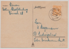 Berlin, Vorläufer, 1945, 6 Pfg.- AM- Post in Berlin verwendet! Als EF auf Fernpostkarte von Berlin nach Ludwigslust