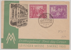 DDR, 1950, Mi.- Nr.: 248- 49 auf FDC, nicht gelaufen