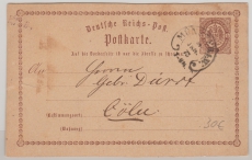 Dt. Kaiserreich, 1873, 1/2 Groschen- GS mit Hufeisentempel Münster, gelaufen von Münster nach Köln