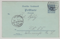Dt. Kaiserreich, Krone / Adler, 1897, 2 RPfg.- Orts- Antwort- GS (Mi.- Nr.: P 41), gelaufen innerhalb von Berlin und zurück