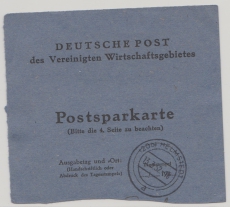 BRD, 1952, Mi.- Nr.: 128 (4x) + 130 (7x) als MiF auf Teil einer Postsparkarte! Seltenes postalisches Zeitdockument!