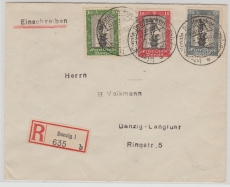 217-19 (incl. 219 c) auf MiF E.- Satzbrief innerhalb Danzigs