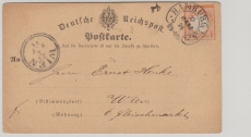 DR- Brustschilder, 1874, Mi.- Nr.: 18 als EF auf Auslandsdrucksachen- Postkarte von Hamburg nach Wien (A)