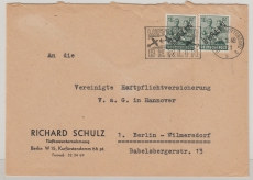 Berlin, 1948, Mi.- Nrn.: 7(2x) in MeF auf Ortsbrief (2. Gewichtsstufe?) innerhalb von Berlin, mit Luftbrückenstempel