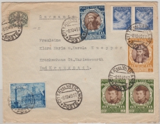 Vatikan, 1949, 62,5 Lire MiF auf Auslandsbrief von Vatikanstadt nach Bad Kreuznach