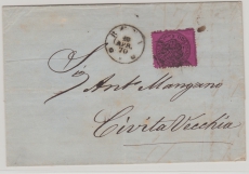 Vatikanstadt / Rom, 1870, 20 Ct. EF auf Fernbrief von Rom nach Civita Vechia