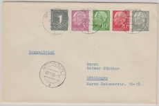 BRD, 1962, Mi.- Nr.: W 22 X u.a. in MiF auf Ortsbrief (2. Gewichtsstufe ?) innerhalb von Göttingen, rs mittig gepr. Schlegel BPP