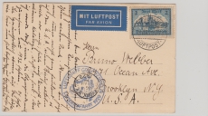 365 als EF auf Postkarte zur 1. Amerikafahrt 1930, nach New York