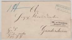 Braunschweig, ca. 1870, Paketbegleitbrief von Braunschweig nach Gandersheim, mit Taxvermerk