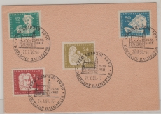 DDR, 1950, Mi.- Nrn.: 256- 59, kpl. Satz auf Auslandskarte von Leipzig nach Sao Paulo (Brasilien), mit entspr. Sonderstempeln