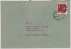 SBZ, 1945, Sächsische Schwärzungen, OPD Chemnitz, Mi.- Nr.: AP 788 I als EF auf Fernbrief von Chemnitz nach Augustusburg