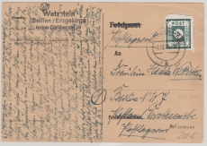 SBZ, Ost- Sachsen, 1945, Mi.- Nr.: 43 B II b  als EF auf Fernpostkarte von Olbernhau nach Berlin