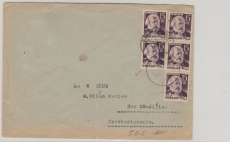 FRZ / Rheinland- Pf., 1947, Mi.- Nr.: 5 (5x), in MeF auf Auslandsbrief von Ramberg nach Jicin (CSSR)