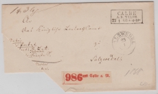 Preußen, 1868, Paketbegleitbrief von Calbe nach Salzwedel