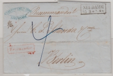 Preußen, 1861, Barfrankierter Einschreiben- Fernbrief von Neudamm nach Berlin