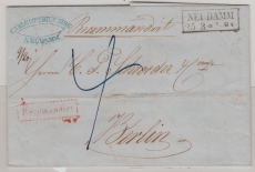 Preußen, 1861, Barfrankierter Einschreiben- Fernbrief von Neudamm nach Berlin