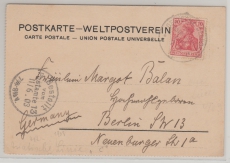 Deutsche Seepost Ost- Asiatische- Hauptlinie, c, 1903, auf Mi.- Nr.: 71, in EF, auf sehr interessanter Bildpostkarte nach Berlin