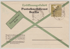 Berlin, 1949, Mi.- Nr.: 17 als EF auf Postschnelldienst- FDC, nicht adressiert, aber gelaufen (rs. mit Ankunftsstempel)