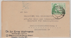 Berlin, 1949, Mi.- Nr.: 61 als EF auf Falt- Ortsbrief innerhalb von Berlin