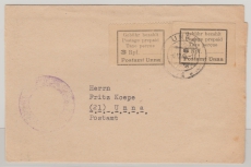 Unna, 1945, Mi.- Nr.: 1 + 2, auf Streifband im Ortsverkehr, innerhalb von Unna