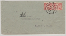 SBZ, MVP, 1946, Mi.- Nr.: 18 (2x) in Mef auf Fernbrief von Parchim nach Saalfeld