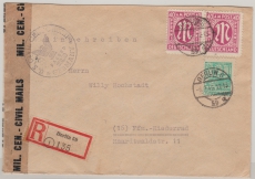 Berlin, 1946, SBZ- MVP Mi.- Nr.: 39 + AM- Post Nr.: 30 (2x) als MiF auf E.- Fernbrief von Berlin nach FF/M, mit Zensur!