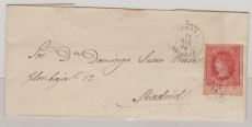 Spanien, 1864, 4 Cuartos (1864, als EF auf Fernbrief von Badjoz nach Madrid