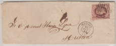Spanien, 1862, 4 Cuartos, als EF auf Fernbrief von Madrid nach Murcia