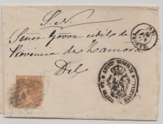 Spanien, 1868, 50 Mils. de Esc. als EF auf Dienst- Fernbrief (?) von Zamora nach ... (?)