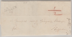 Möllen, 1844, L1 Möllen auf Fernbrief von Möllen nach Ratzeburg