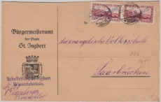 D 28 b MeF auf Dienst- Fernbrief von St. Ingbert nach Saarbrücken