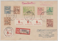 Lokalausgaben, D.- OST, 1946, Cottbus, Mi.- Nrn.: 25- 31, u.a. in Satz- MiF auf E.- Fernbrief von Cottbus nach Dresden