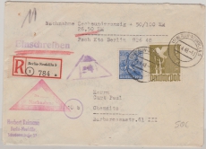 Berlin (West) / Vorläufer,1948, Kontrollrat Mi.- Nr.: 955 + 959 als MiF auf NN- Fernbrief von Berlin nach Chemnitz