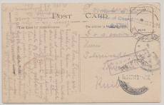 DSWA, 1918, Kriegsgefangenenpost, Postkarte aus dem Lager AUS (mit Stempeln + Zensur) nach Kuibis