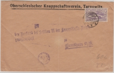 Oberschlesien, Nrn.: 28 als EF auf Fernbrief von Tarnowitz nach Beuthen, gepr Gruber BPP